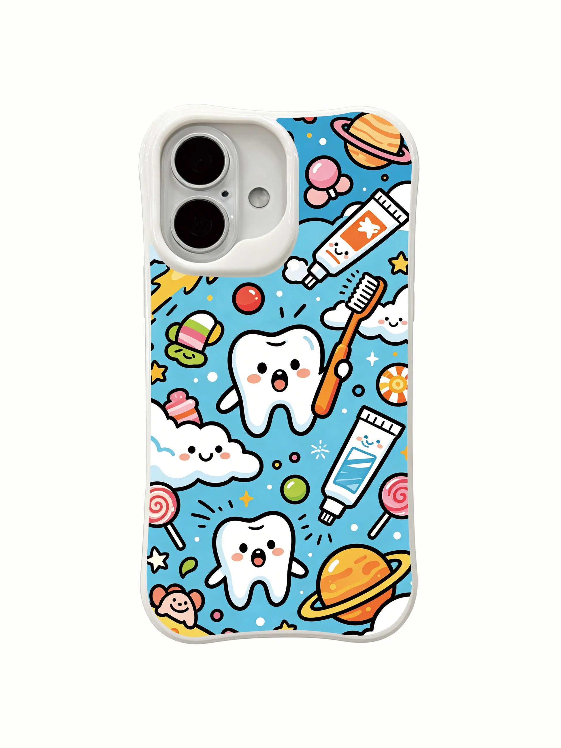PhoneCasing fun sweet festival iPhone 16 Plus Case, whimsical illustration by Milo Yun, made in California.