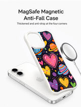 Galaxy Love Hearts artwork on an iPhone 16 Plus case