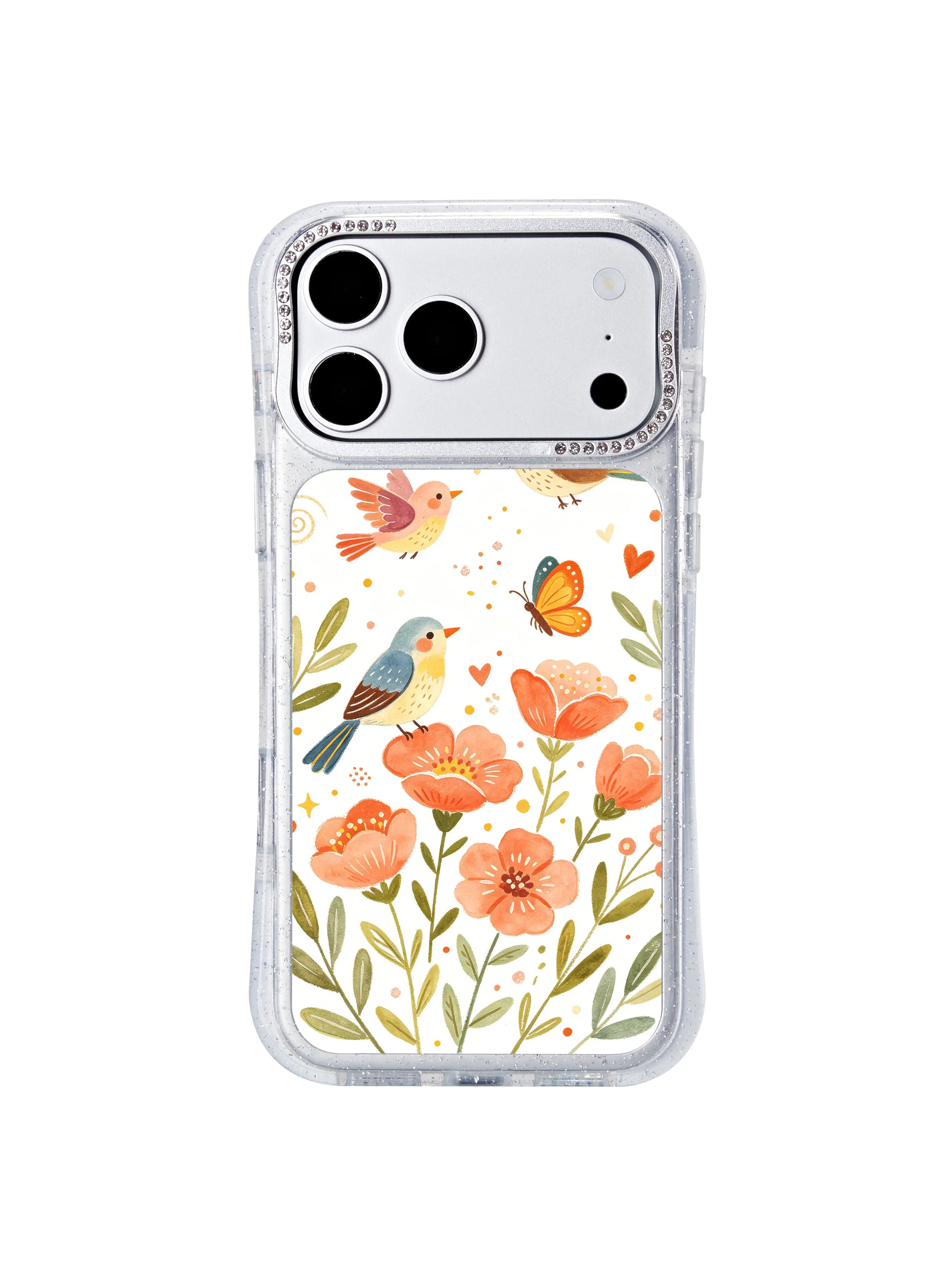 PhoneCasing uplifting inspirational gift iphone 17 pro Max casing with Aurelia Finch’s Garden Freedom Chime soft watercolor illustration, perfect for graduation, birthday and milestone gifting for women.