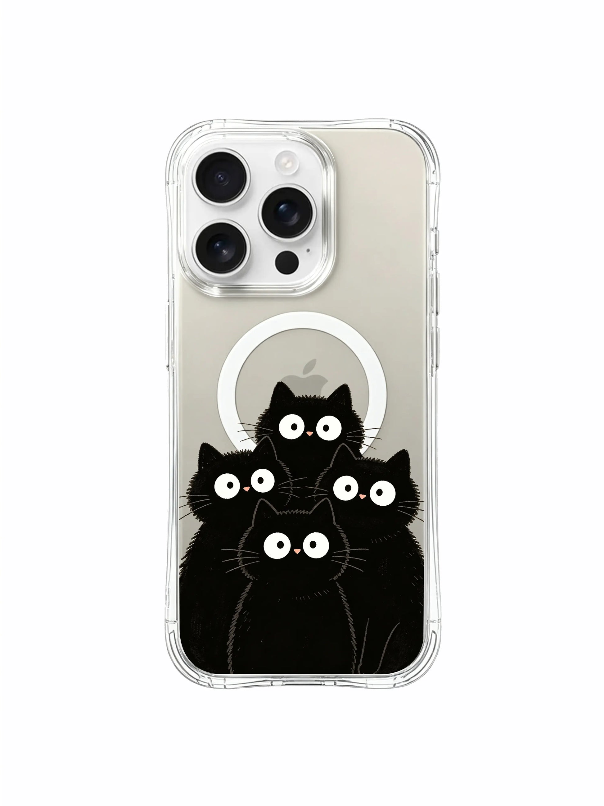 PhoneCasing iPhone 16 pro max MagSafe case with cats art, a minimalist yet playful design perfect for cat lovers.