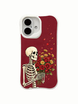 Wine-red gothic composition on an iPhone 16 case