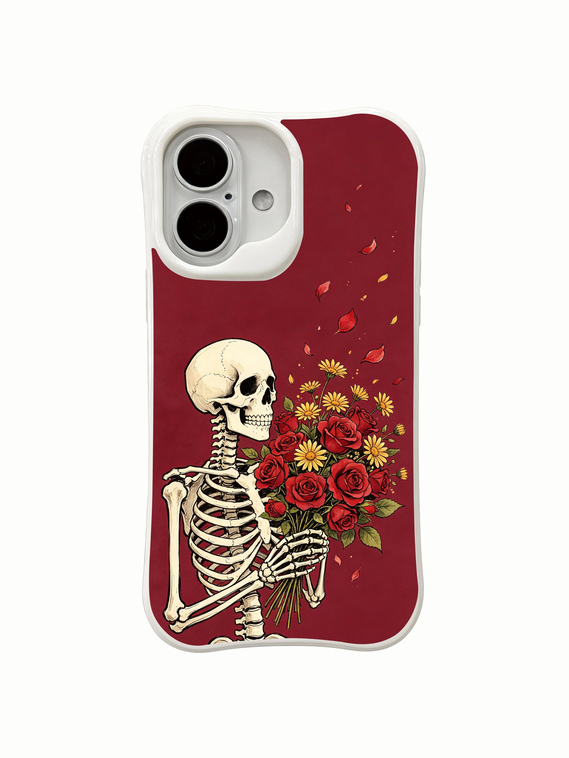 PhoneCasing dark goth wine red aesthetic iPhone 16 Case, trendy high-end protective iPhone 16 cover for vintage tattoo lovers