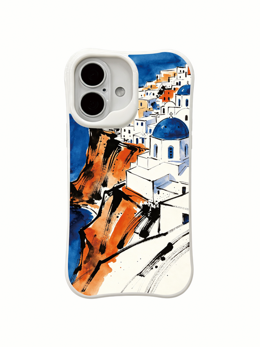 PhoneCasing Greek escape art iPhone 16 Case, wearable fine art accessory
