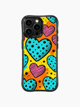 Grunge Ink Splash Retro Pop Heart Confetti görseli içeren iPhone 13 Pro Max kılıfı