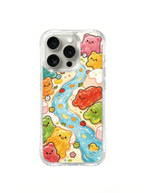 PhoneCasing iPhone 16 Pro Case with Gummy Zoo sweet friends art, exclusive Milo Yun design, California-crafted durable phone cover.