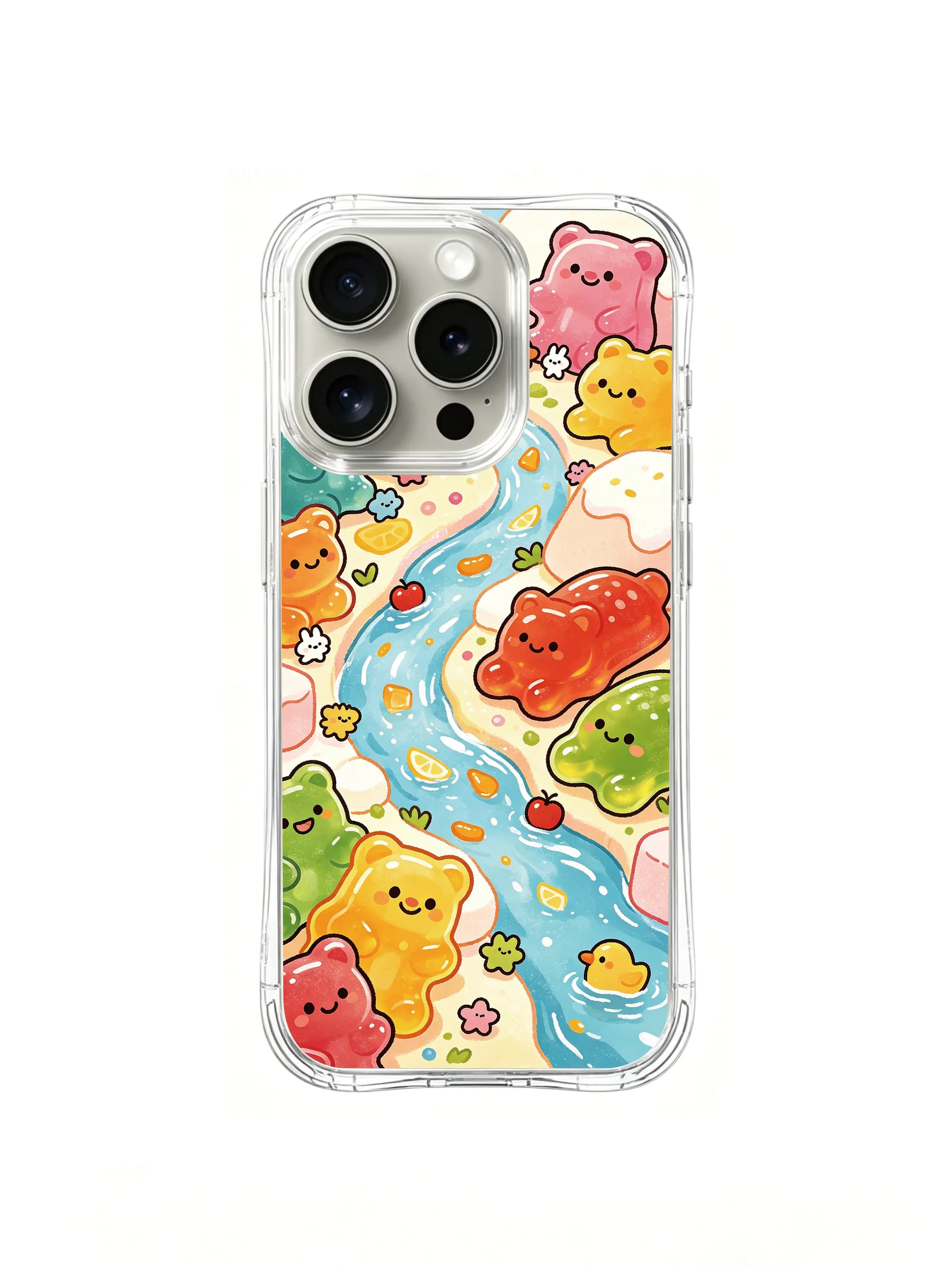 PhoneCasing iPhone 16 Pro Case with Gummy Zoo sweet friends art, exclusive Milo Yun design, California-crafted durable phone cover.