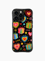 Hand Doodle Gift Box Rainbow Heart görseli içeren iPhone 13 Pro Max kılıfı