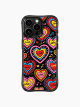 Hand Doodle Thin Outline Retro Heart Music görseli içeren iPhone 13 Pro Max kılıfı