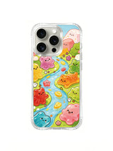 PhoneCasing iPhone 16 Pro Case with hand-drawn gummy zoo art, premium artist-designed case made in California for iPhone 16 Pro.