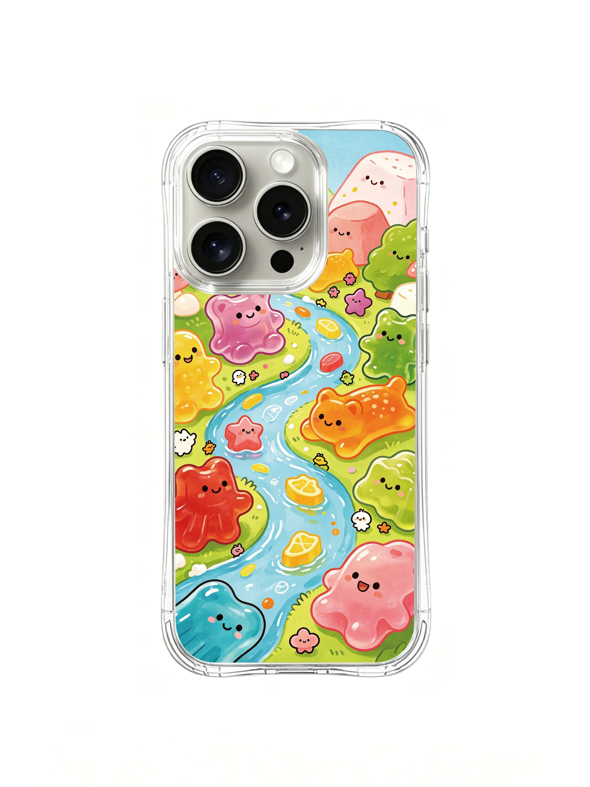 PhoneCasing iPhone 16 Pro Case with hand-drawn gummy zoo art, premium artist-designed case made in California for iPhone 16 Pro.