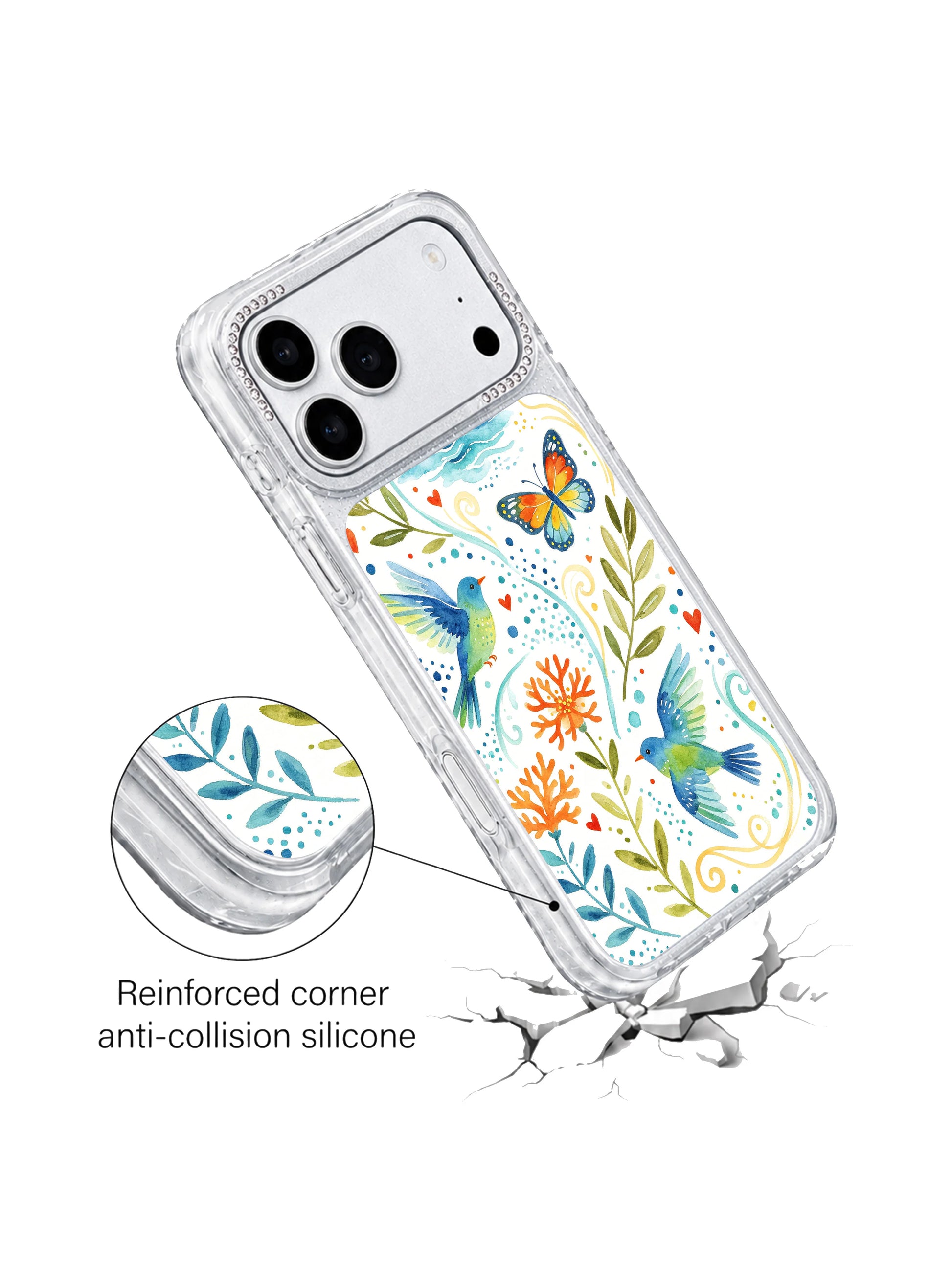 PhoneCasing authentic soft watercolor texture iphone 17 pro Max case showcasing the delicate hand-brushed seaside wind and dotted wave warmth of Aurelia Finch’s Coastal Dot Garden series.