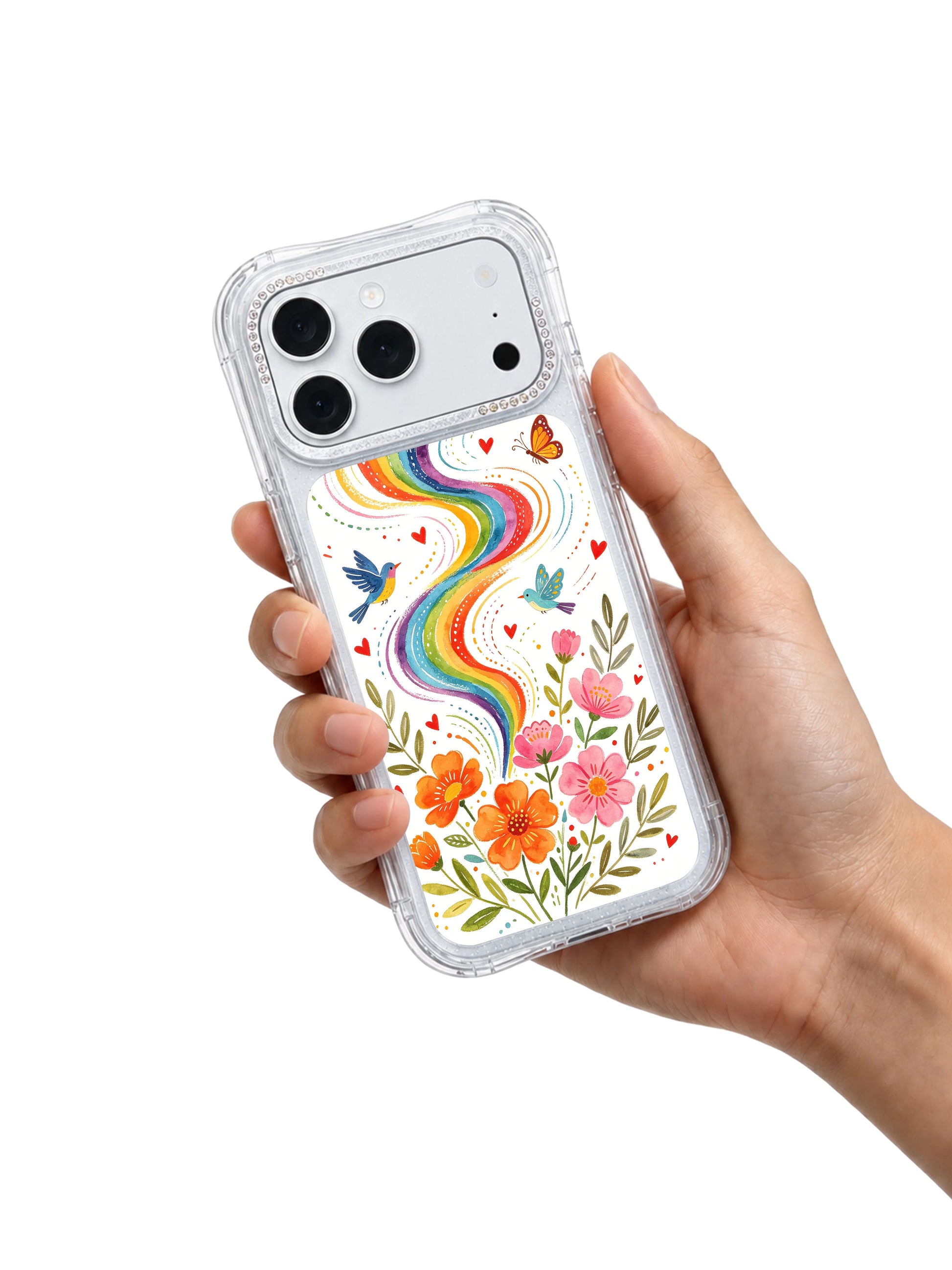 PhoneCasing authentic watercolor texture iphone 17 pro Max case showcasing the soft hand-brushed warmth of Aurelia Finch’s wind-driven spiral garden series.