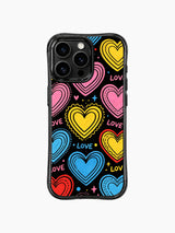 Hand Sketched Music Staff Concentric Retro Hearts görseli içeren iPhone 13 Pro Max kılıfı