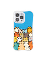 PhoneCasing iPhone 16 pro max clear case featuring a cheerful "cat crew" group photo design, perfect for adding daily joy to your device.