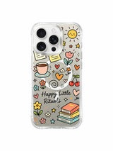 Happy Little Rituals Clear Finish görseli içeren iPhone 16 Pro Max kılıfı