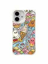 Soft candy-valley artwork on an iPhone 16 Plus case