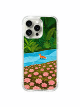 Jungle fox artwork preview on an iPhone 15 Pro Max case
