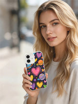 Heart Galaxy artwork on an iPhone 16 Plus case