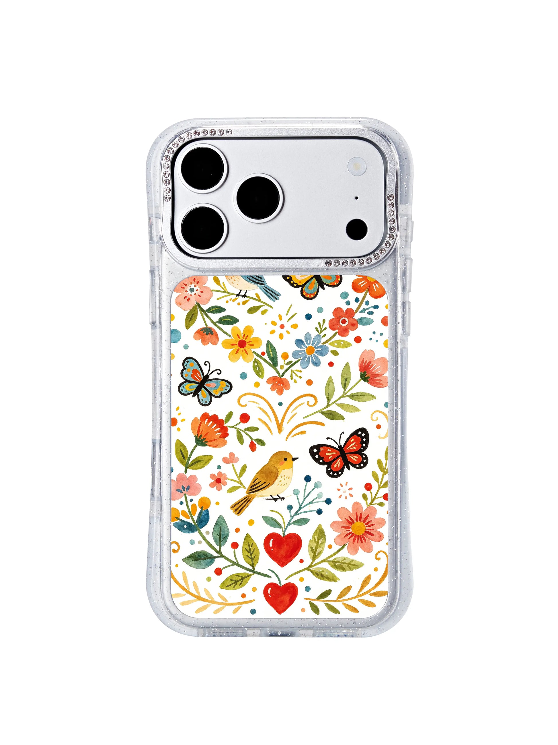 PhoneCasing cozy cottagecore aesthetic iphone 17 pro Max case from Aurelia Finch’s folk garden series, whimsical heart wreath and floral design for art and romance lovers.