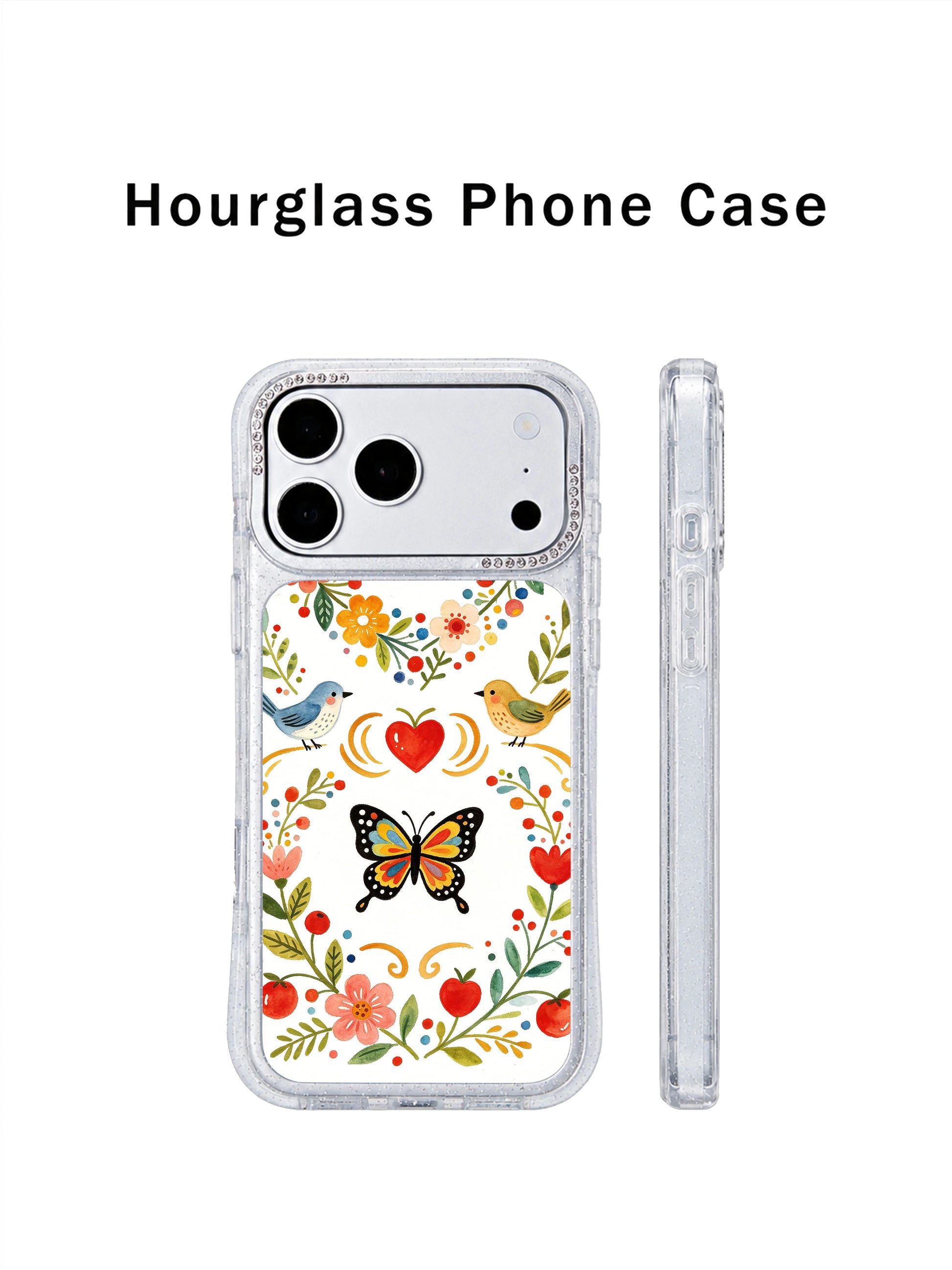 PhoneCasing shockproof drop protective iphone 17 pro Max casing with Aurelia Finch’s vibrant heart wreath artwork, heavy-duty edge protection without compromising artistic style.