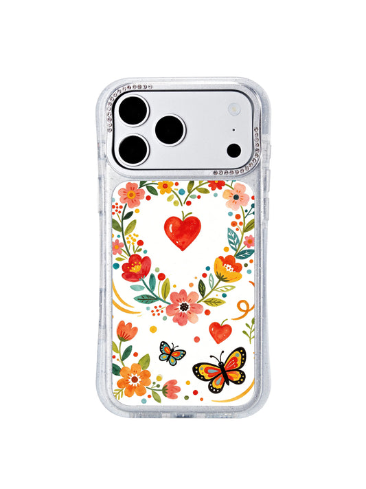 PhoneCasing festive celebratory iphone 17 pro Max casing with Aurelia Finch’s retro floral heart wreath illustration, a cheerful accessory for holidays and joyful everyday moments.
