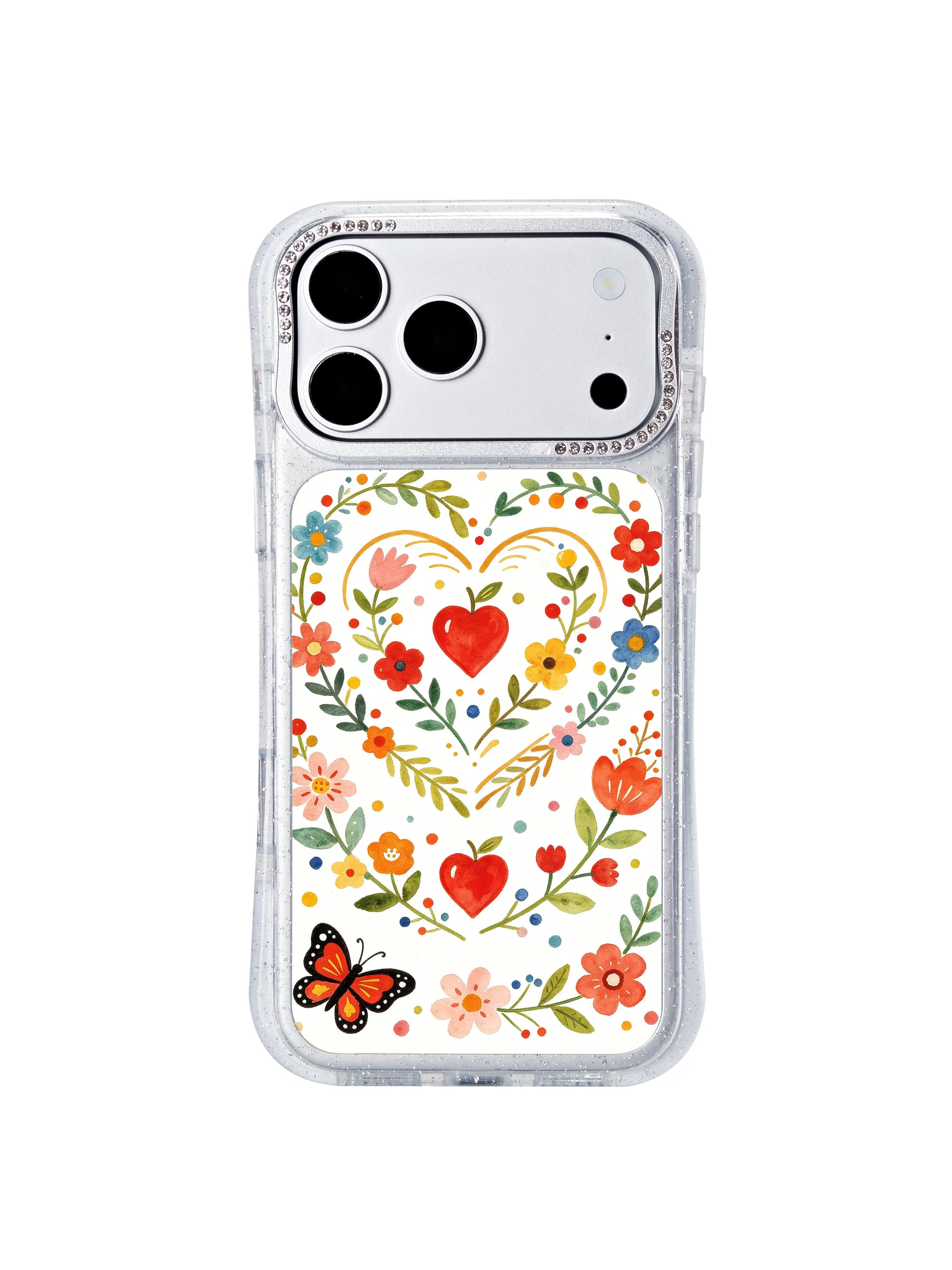 PhoneCasing gallery quality printed iphone 17 pro Max case of Aurelia Finch’s Heart Wreath Flight, true-to-original watercolor texture and precise color reproduction.