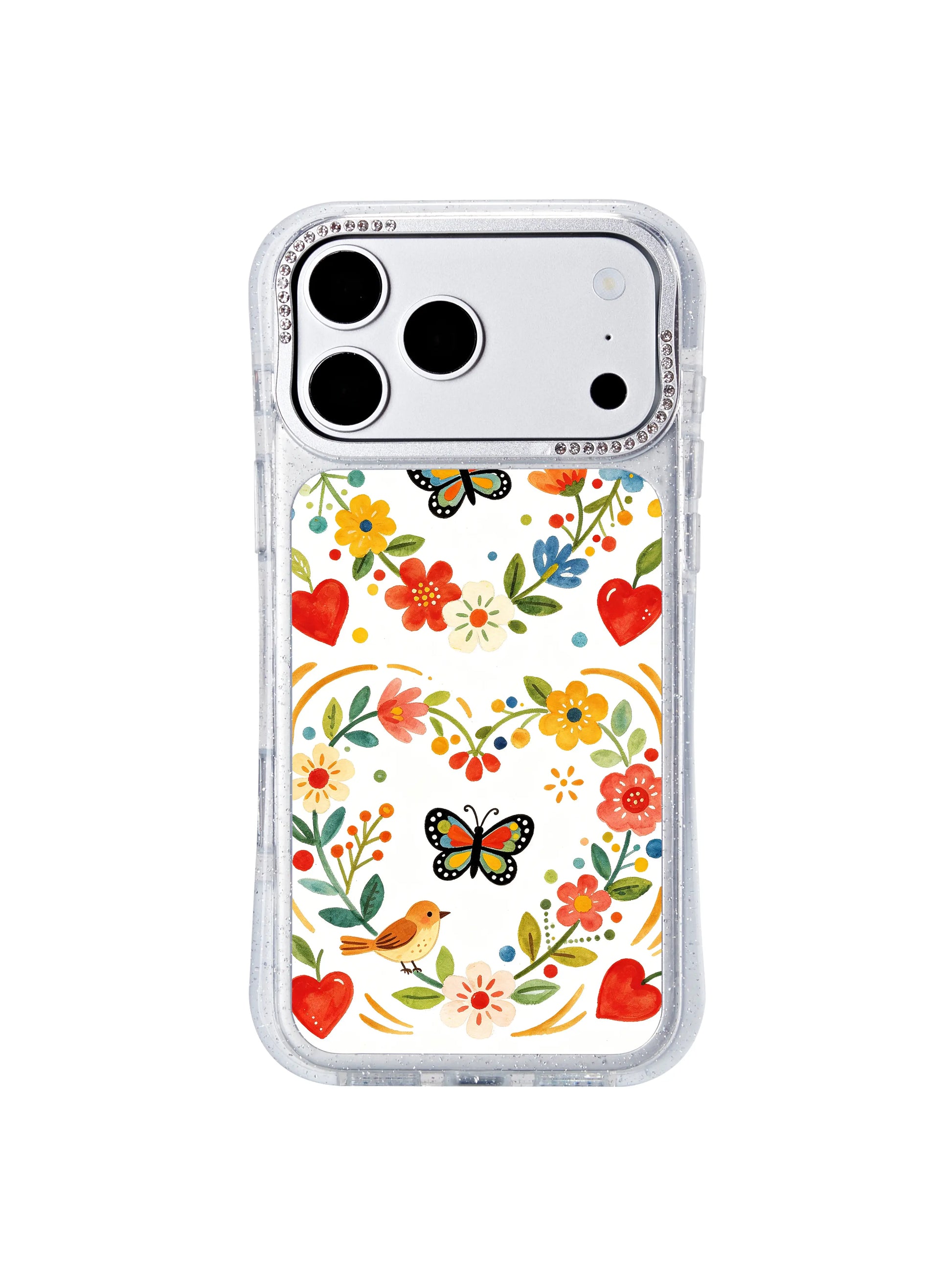 PhoneCasing MagSafe compatible iphone 17 pro Max casing with Aurelia Finch’s Heart Wreath design, precision engineered for seamless wireless charging and magnetic accessories.