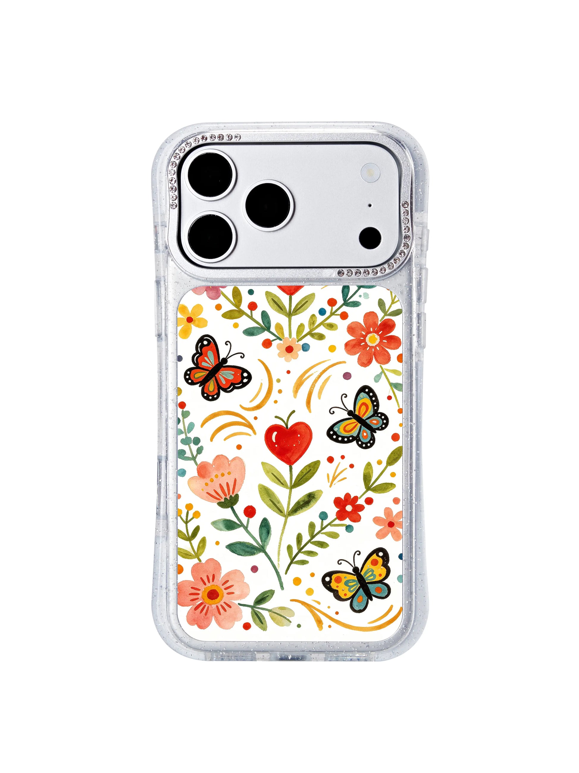 PhoneCasing scratch resistant iphone 17 pro Max case printed with Aurelia Finch’s folk heart wreath art, durable reinforced frame for long-term daily wear and protection.