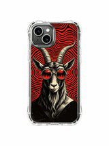 Premium collectible red lens prankster monkey art PhoneCasing iPhone 13 Case, official Rufus Vale exclusive print phone casing sold as premium holiday art gift nationwide USA.