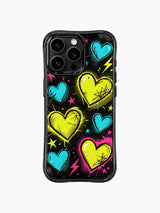 High Saturation Neon Grunge Punk Heart görseli içeren iPhone 13 Pro Max kılıfı