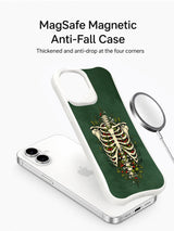 Hollow garden skeletal composition on an iPhone 16 case