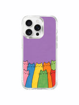 PhoneCasing iPhone 16 Pro Max with Imperfectly Cute Cats print, Mimi Colorfield’s design celebrating the charm of cats standing together.