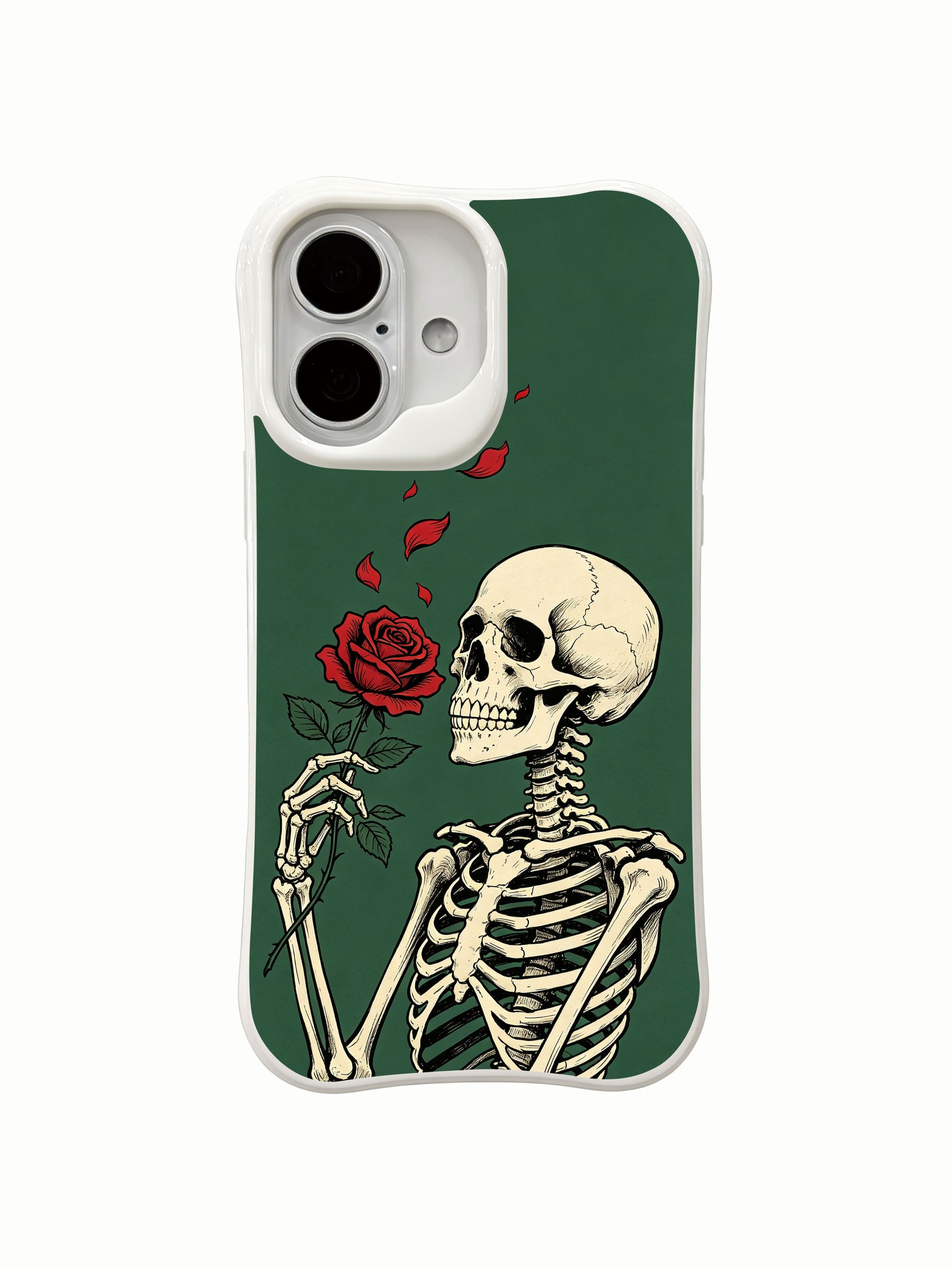 PhoneCasing indoor casual daily lifestyle Emerald Love Letter iPhone 16 Case, minimalist goth wearable accessory for daily and office wear, antimicrobial fingerprint-proof glossy finish iPhone 16 casing
