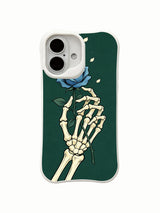 PhoneCasing indoor casual daily lifestyle Emerald Wish Bloom iPhone 16 Case, minimalist goth wearable accessory for daily and office wear, antimicrobial fingerprint-proof glossy finish iPhone 16 casing