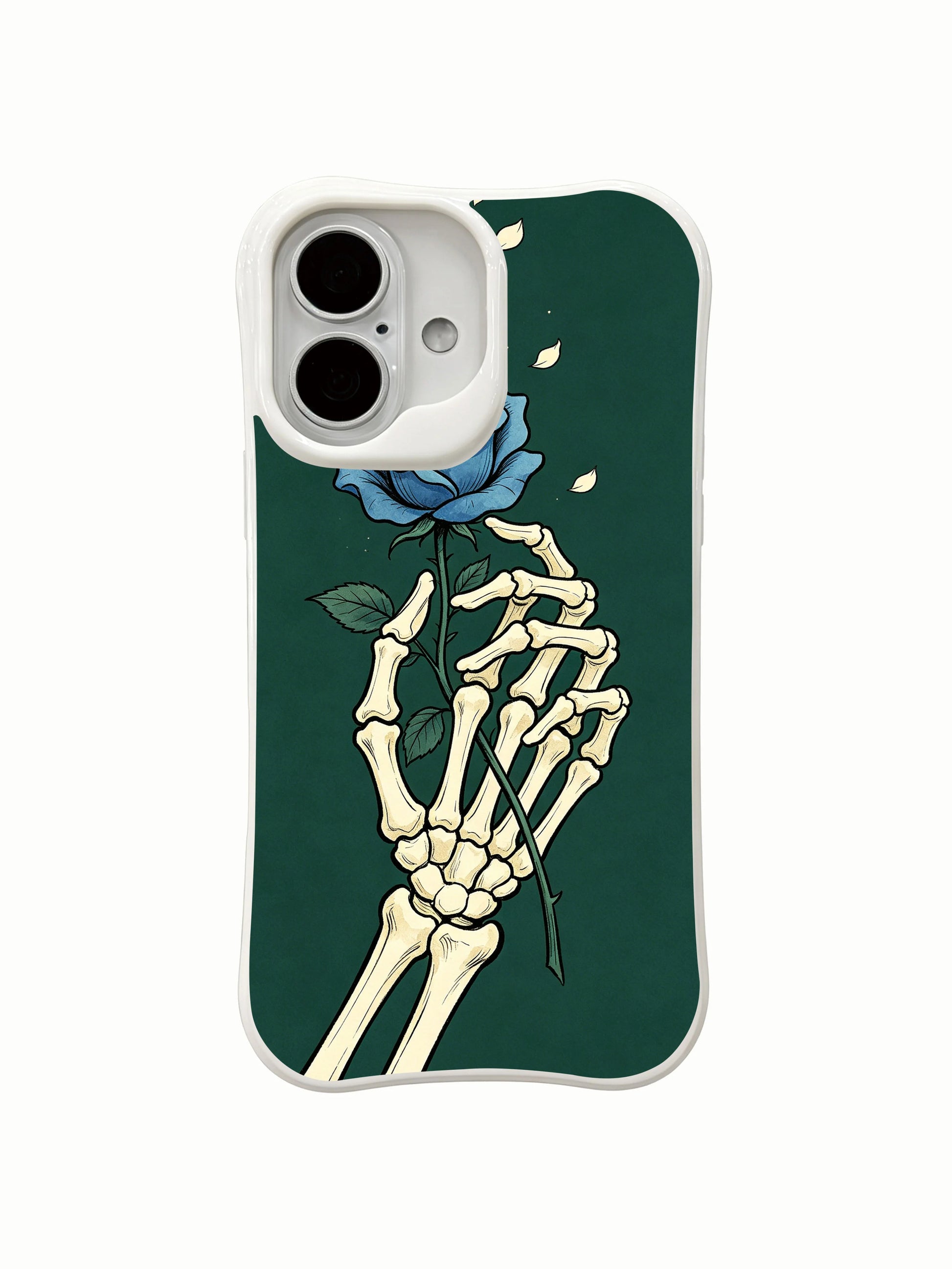 PhoneCasing indoor casual daily lifestyle Emerald Wish Bloom iPhone 16 Case, minimalist goth wearable accessory for daily and office wear, antimicrobial fingerprint-proof glossy finish iPhone 16 casing