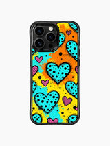 Ink Splat Color Block Blue Heart Confetti görseli içeren iPhone 13 Pro Max kılıfı