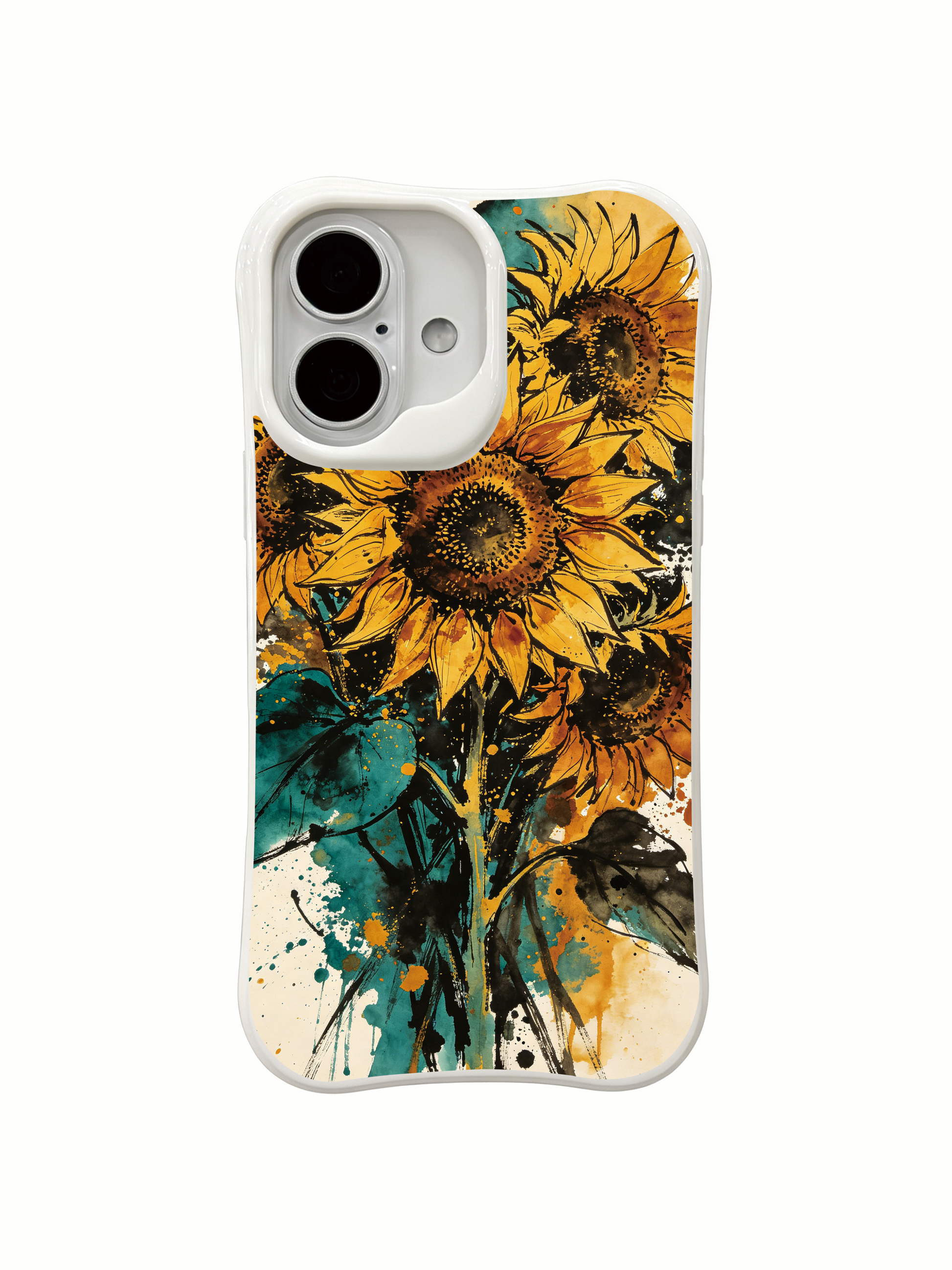 PhoneCasing intense yellow sunflower iPhone 16 Case, premium illustrated design