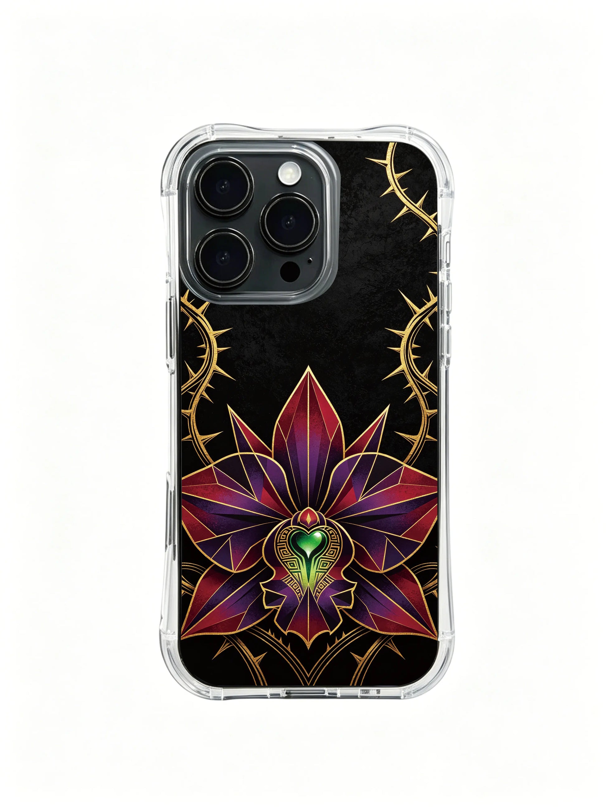 PhoneCasing iPhone 14 Plus Case minimalist dark tropical flower style, skin-friendly comfortable office use phone case