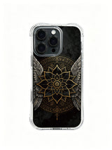 iPhone 14 Plus case with heavy metal tropical shell