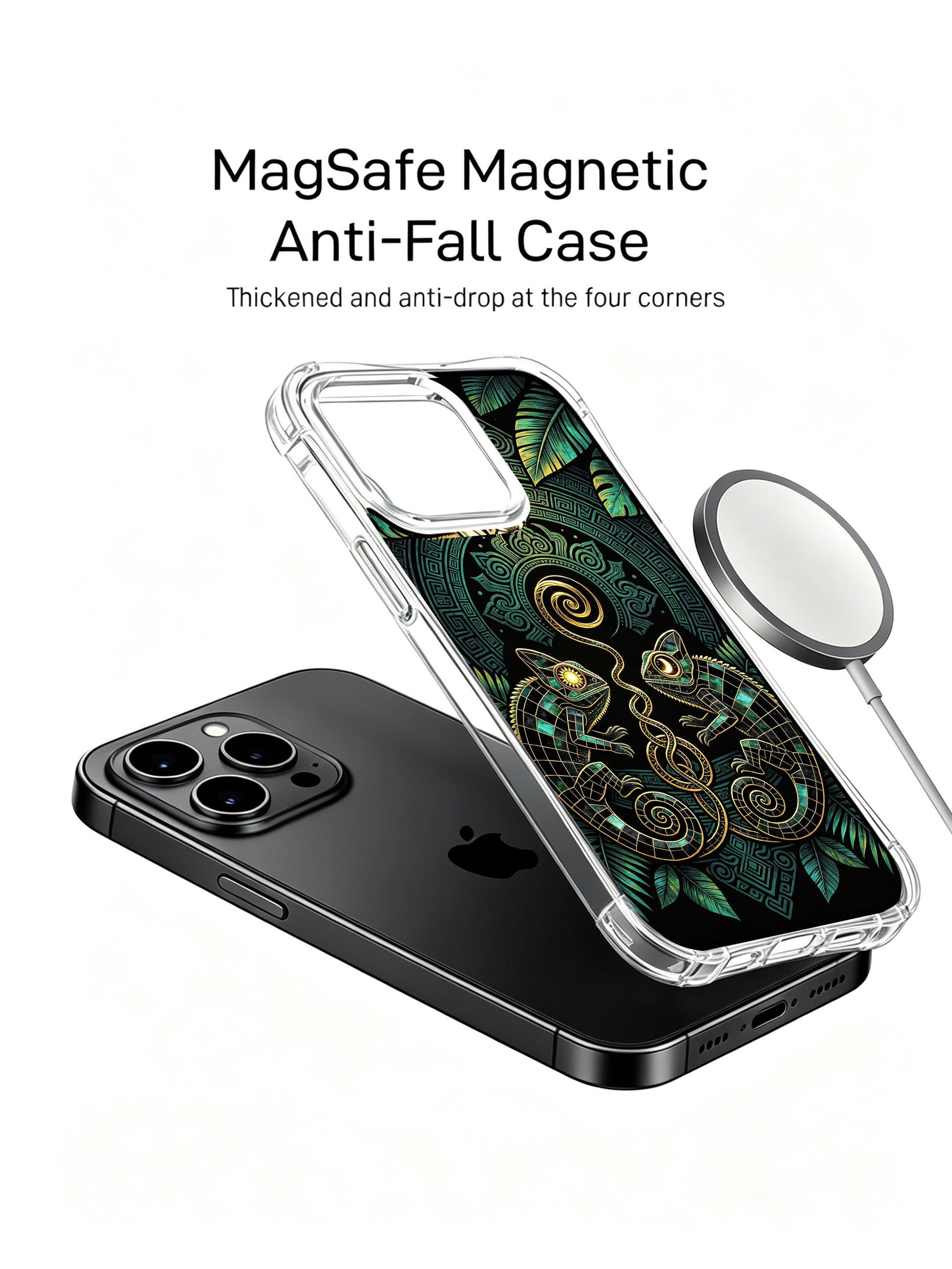 PhoneCasing iPhone 14 Plus Case inspired by Honduran rainforest scenery, durable shockproof protective phone case.