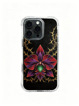 PhoneCasing iPhone 14 Plus Case minimalist dark tropical flower style, skin-friendly comfortable office use phone case