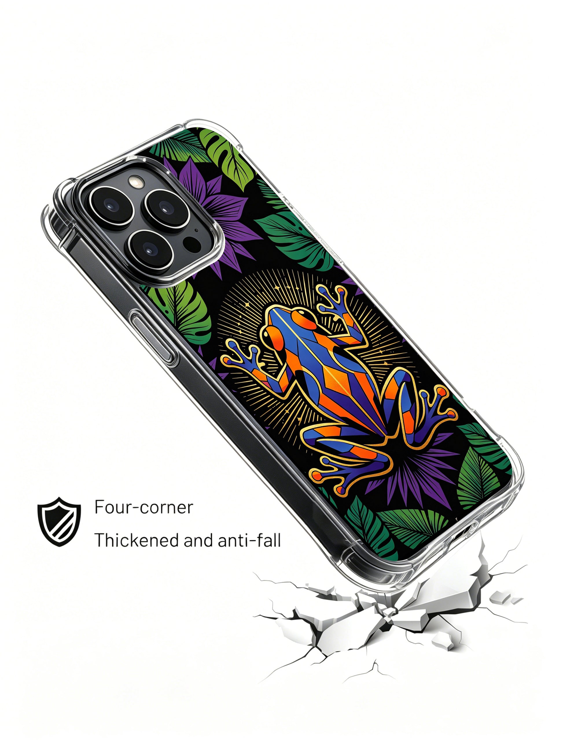 PhoneCasing iPhone 14 Plus Case with unique pop totemic frog pattern, scratch resistant premium phone cover for independent women