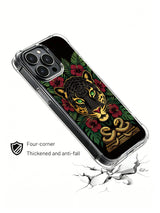iPhone 14 Plus case with symmetrical jaguar print design