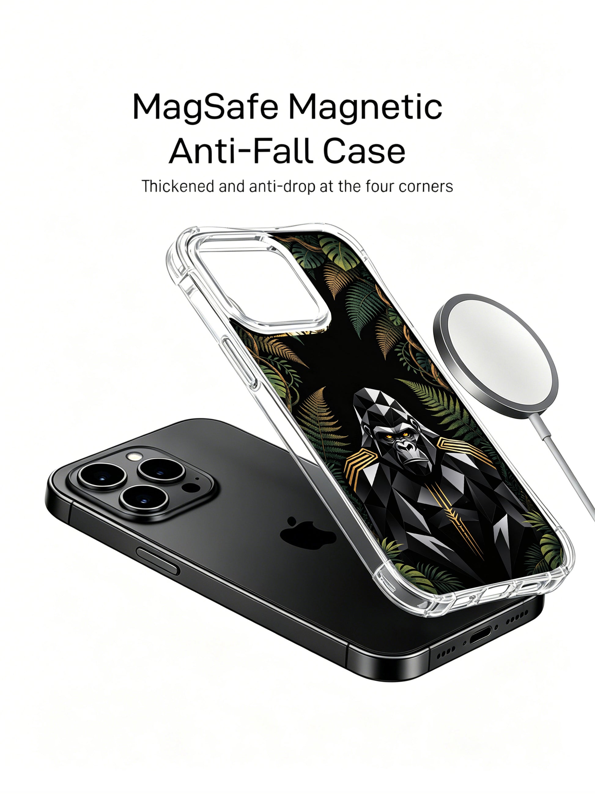 PhoneCasing iPhone 14 Plus Case mountain stability aura motif, anti-drop sturdy phone case for outdoor use