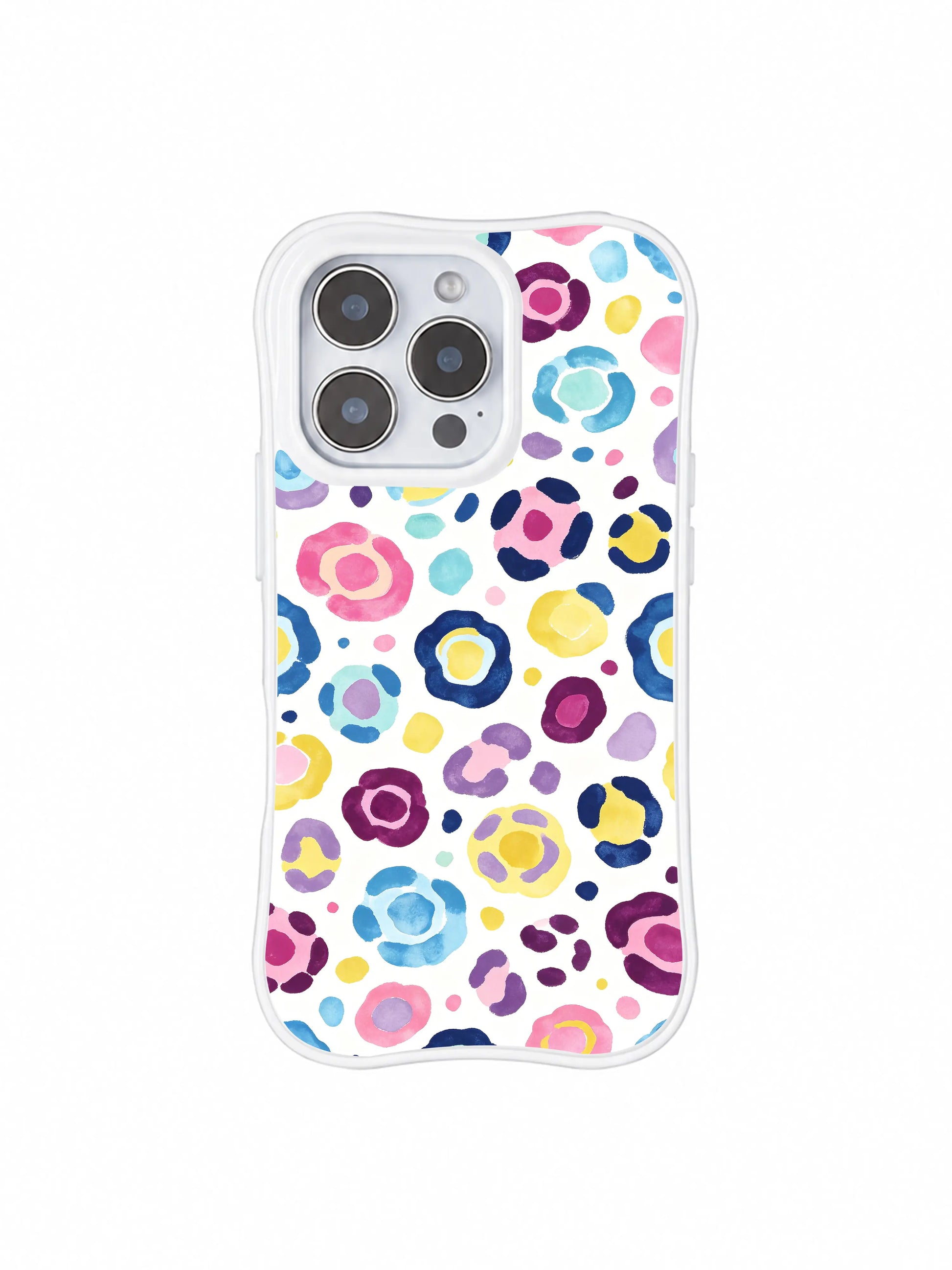 PhoneCasing iPhone 14 Pro Case domestic California handmade workshop shot of Moon Berry Heart Leopard print. Every casing individually quality checked, eco-friendly fade-proof printing technology unique iPhone 14 Pro casing.
