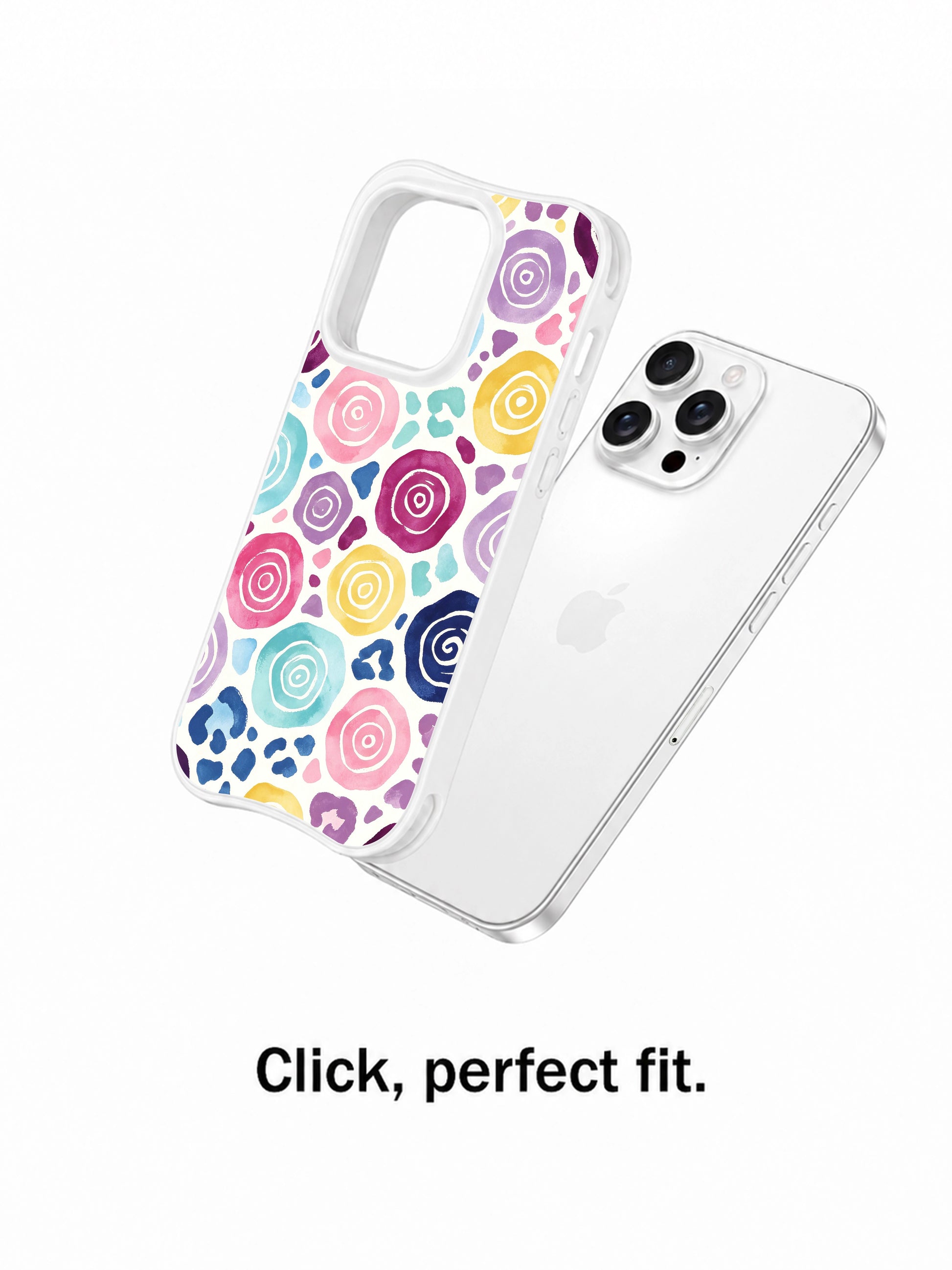 PhoneCasing iPhone 14 Pro Case domestic California handmade workshop shot of Moon Berry Heart Leopard print. Every casing individually quality checked, eco-friendly fade-proof printing technology unique iPhone 14 Pro casing.
