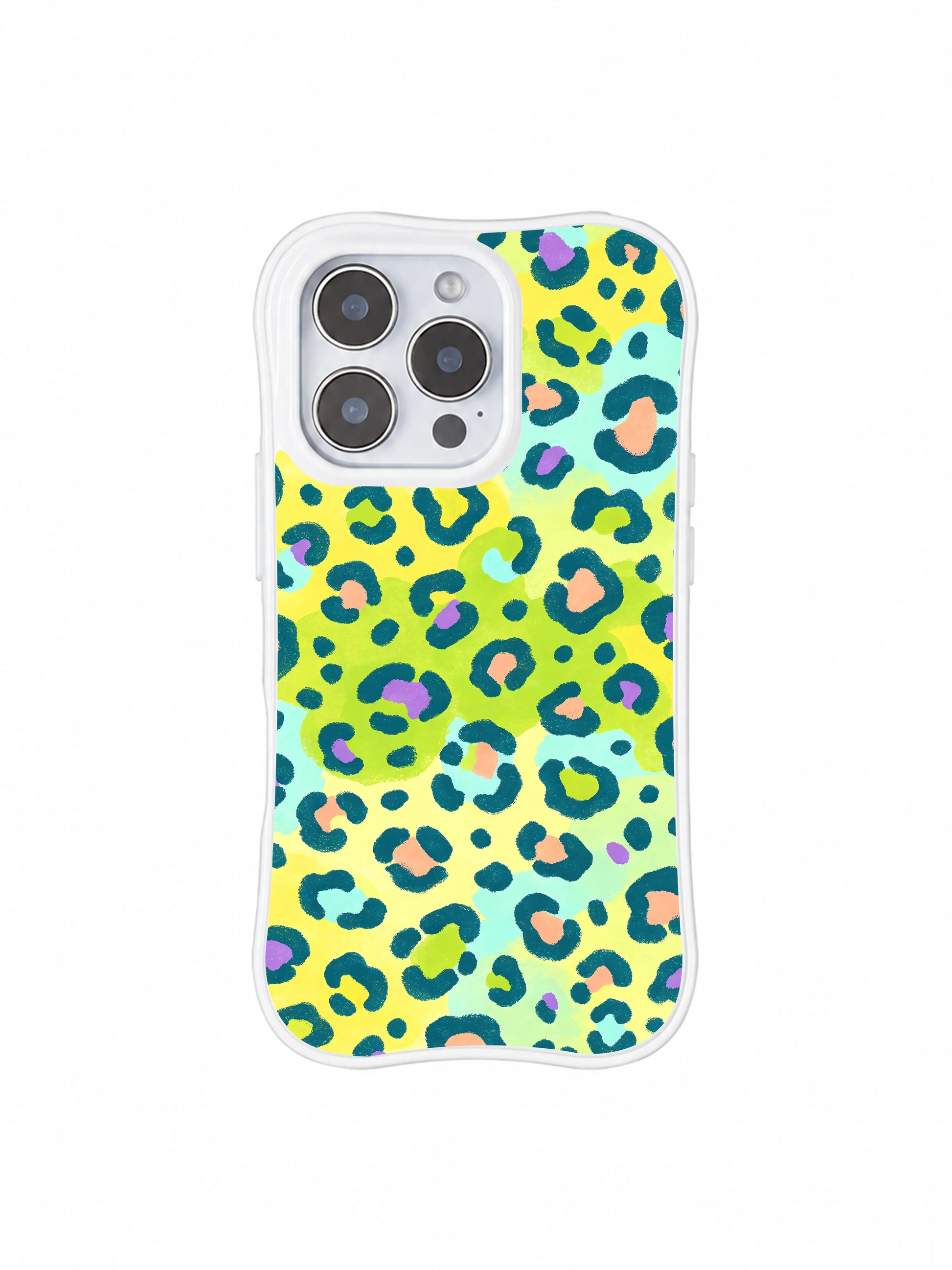 PhoneCasing iPhone 14 Pro Case full Wild Heart Safari bright tropical leopard collection overview showcasing flagship Lemon Soda Leopard design. Balanced gentle pale cream softness and vivid citrus pastel leopard joy, complete summer vacation leopard iPhone 14 Pro casing lineup.