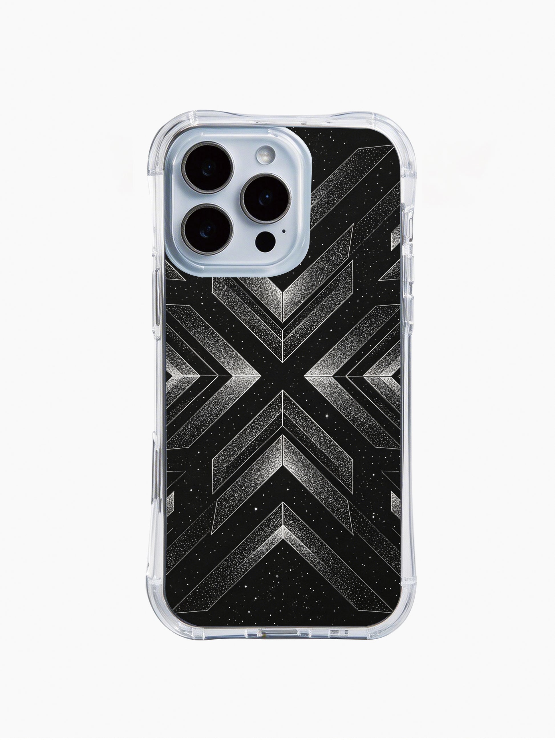 PhoneCasing iPhone 14 Pro Max Case with an aesthetic dark chevron pattern, perfect for minimalist lovers.