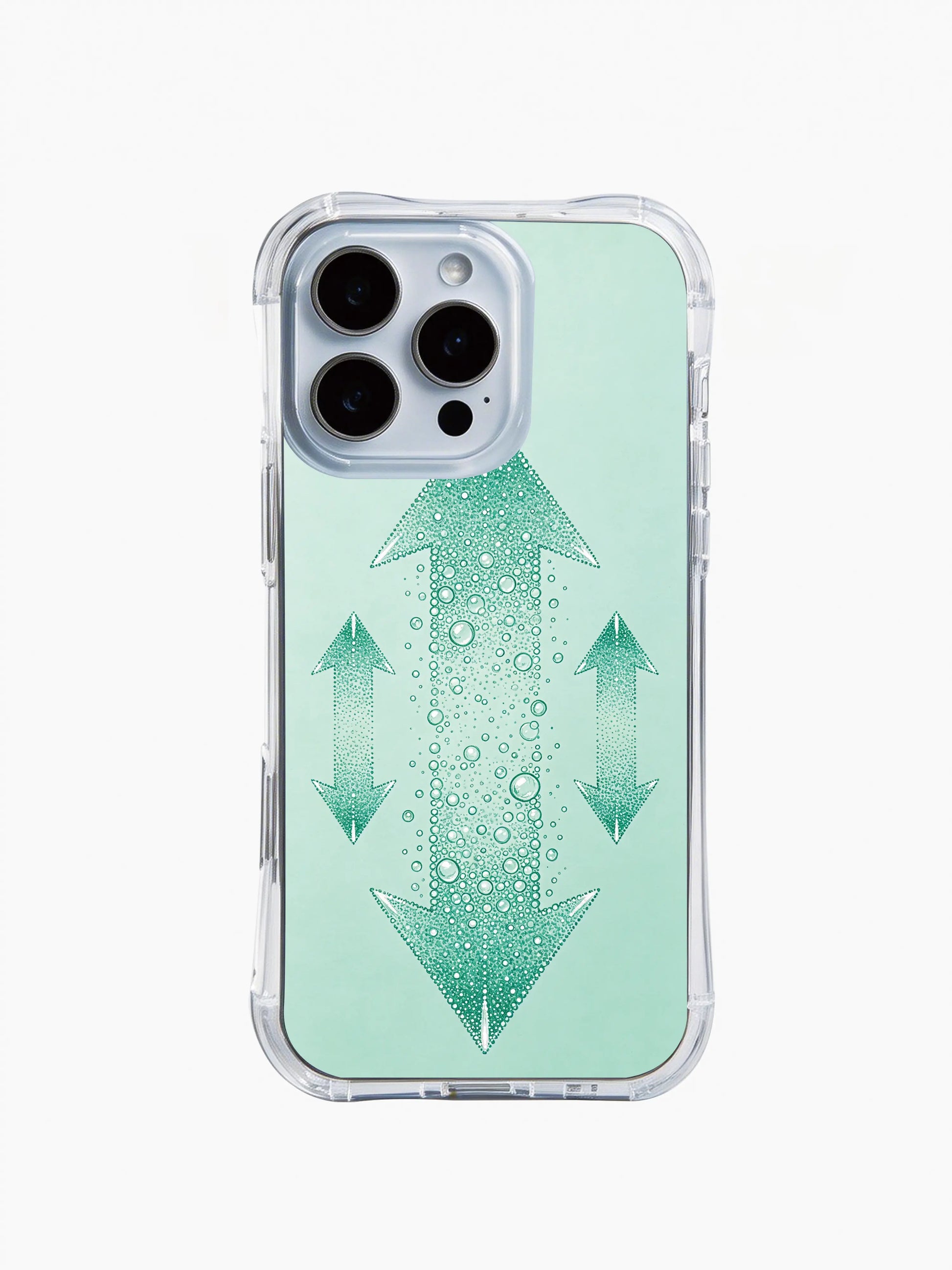 PhoneCasing iPhone 14 Pro Max Case with aqua tribal bubble pattern, fade-resistant summer phone cover