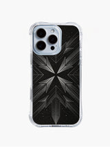 sanatsal noktalı şevron deseni taşıyan iPhone 14 Pro Max kılıfı
